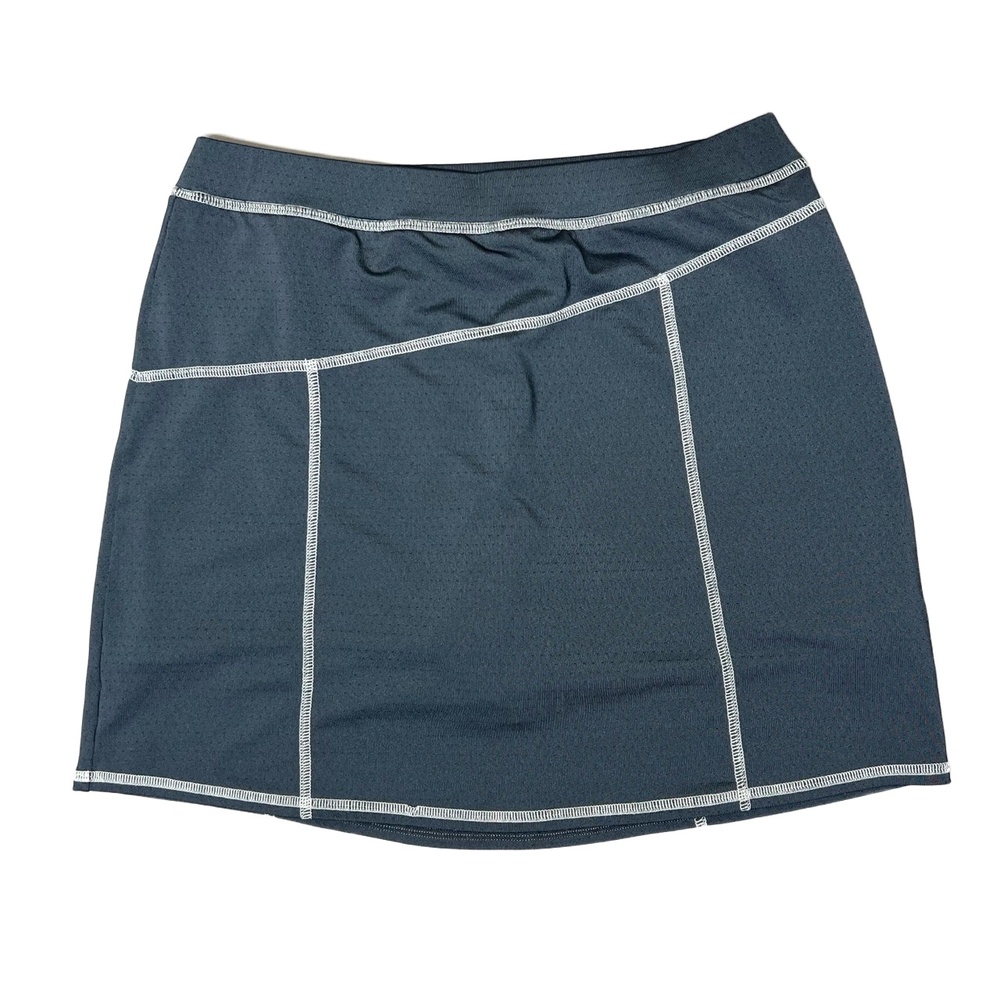 L.L. Bean 500295 Dark Color Contrast Stitching Panel Design Skirt Skort Size 16
